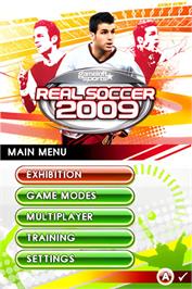 Title screen of Real Soccer 2009 on the Nintendo DS.