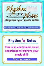 Title screen of Rhythm 'n Notes on the Nintendo DS.