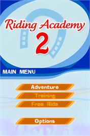 Title screen of Riding Academy 2 on the Nintendo DS.