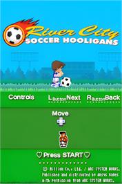 Title screen of River City - Soccer Hooligans on the Nintendo DS.