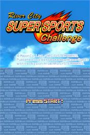 Title screen of River City Super Sports Challenge on the Nintendo DS.