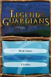Title screen of Royaume De Ga'hoole - La Légende Des Gardiens - Le Jeu Vidéo, Le on the Nintendo DS.