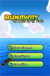 Title screen of Runaway - The Dream Of The Turtle on the Nintendo DS.