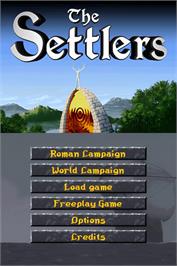 Title screen of Settlers, The on the Nintendo DS.