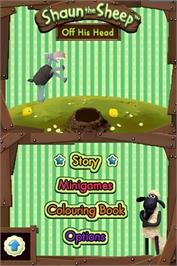 Title screen of Shaun The Sheep - Off His Head on the Nintendo DS.