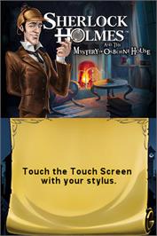 Title screen of Sherlock Holmes And The Mystery Of Osborne House on the Nintendo DS.