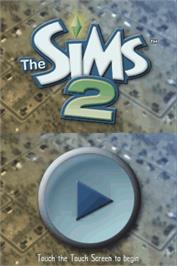Title screen of Sims 2 on the Nintendo DS.