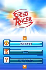 Title screen of Speed Racer - Le Jeu Vidéo on the Nintendo DS.