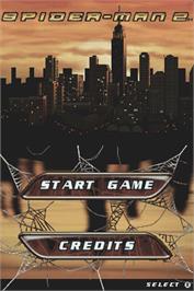 Title screen of Spider-Man 2 on the Nintendo DS.