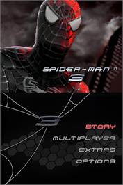 Title screen of Spider-man 3 on the Nintendo DS.