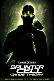 Title screen of Splinter Cell Chaos Theory on the Nintendo DS.