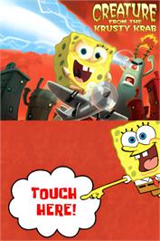 Title screen of Spongebob Squarepants - Creature From The Krusty Krab on the Nintendo DS.