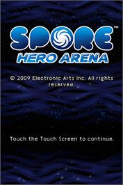 Title screen of Spore - La Bataille Des Héros on the Nintendo DS.