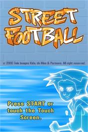 Title screen of Street Football on the Nintendo DS.