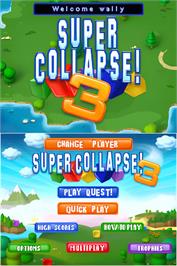 Title screen of Super Collapse! 3 on the Nintendo DS.