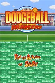 Title screen of Super Dodgeball Brawlers on the Nintendo DS.