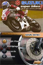 Title screen of Suzuki Super-bikes 2 - Riding Challenge on the Nintendo DS.