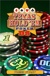 Title screen of Texas Hold 'em Poker Ds on the Nintendo DS.