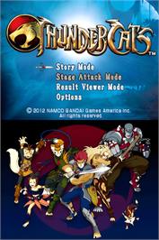 Title screen of Thundercats on the Nintendo DS.