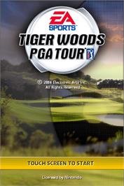 Title screen of Tiger Woods Pga Tour on the Nintendo DS.