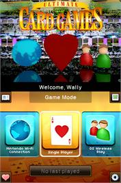 Title screen of Ultimate Card Games on the Nintendo DS.