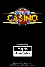 Title screen of Vegas Casino on the Nintendo DS.