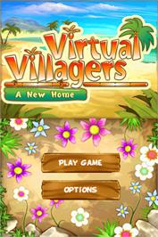 Title screen of Virtual Villagers - Un Nouveau Chez-soi on the Nintendo DS.