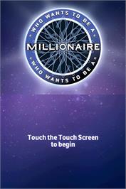 Title screen of Who Wants To Be A Millionaire on the Nintendo DS.