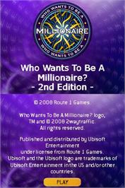 Title screen of Who Wants To Be A Millionaire - 2nd Edition on the Nintendo DS.