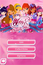Title screen of Winx Club - Saving Alfea on the Nintendo DS.