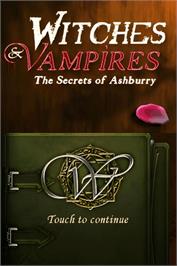 Title screen of Witches And Vampires - The Secrets Of Ashburry on the Nintendo DS.
