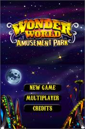Title screen of Wonder World Amusement Park on the Nintendo DS.
