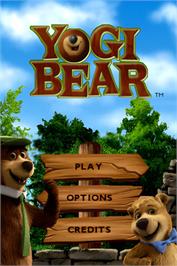 Title screen of Yogi Bear on the Nintendo DS.