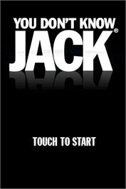 Title screen of You Don't Know Jack on the Nintendo DS.