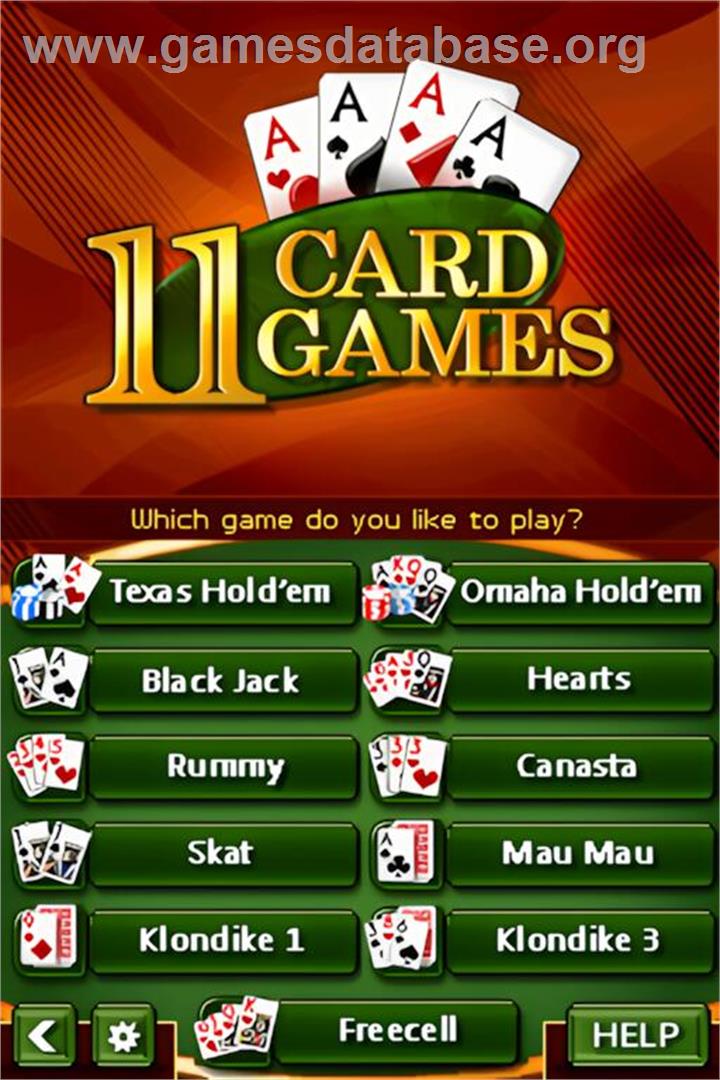 11 Card Games - Nintendo DS - Artwork - Title Screen