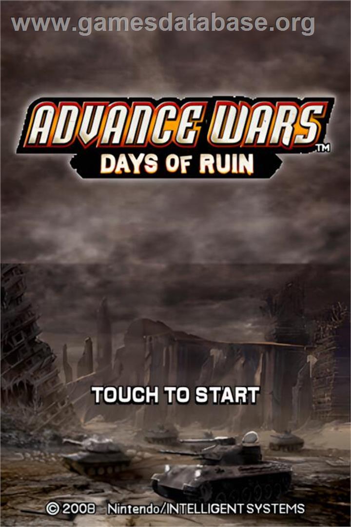 Advance Wars - Days Of Ruin - Nintendo DS - Artwork - Title Screen