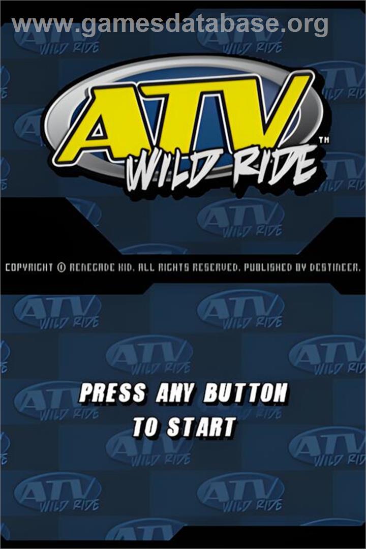 Atv Wild Ride - Nintendo DS - Artwork - Title Screen