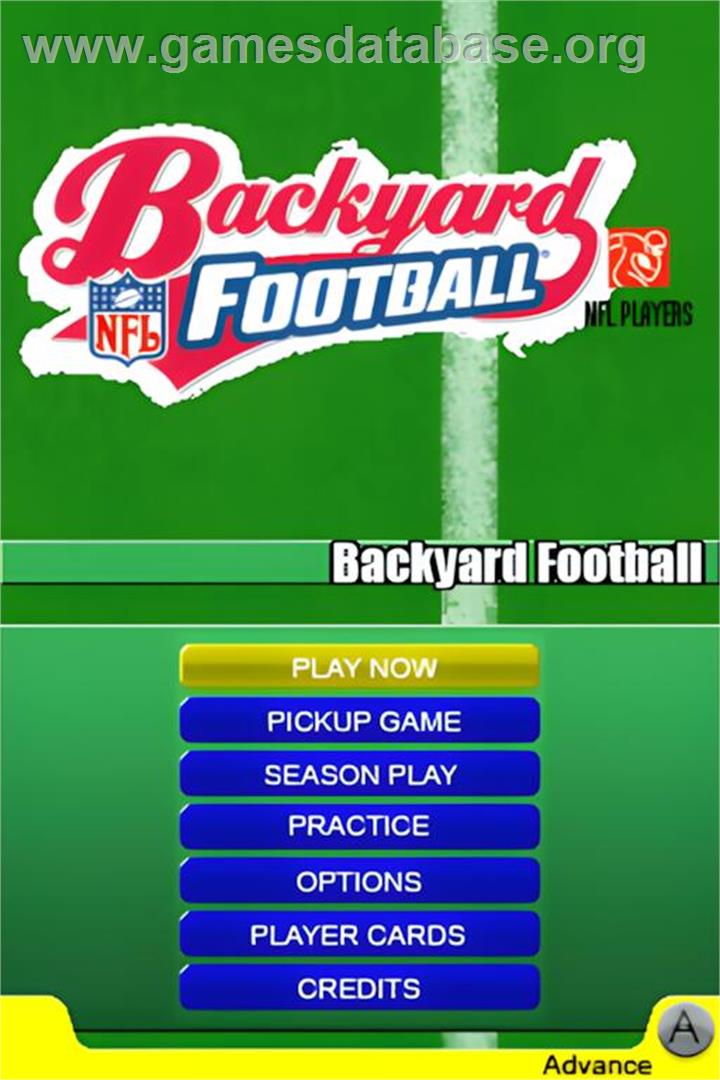 Backyard Football - Nintendo DS - Artwork - Title Screen