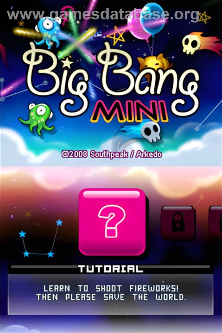 Big Bang Mini - Nintendo DS - Artwork - Title Screen