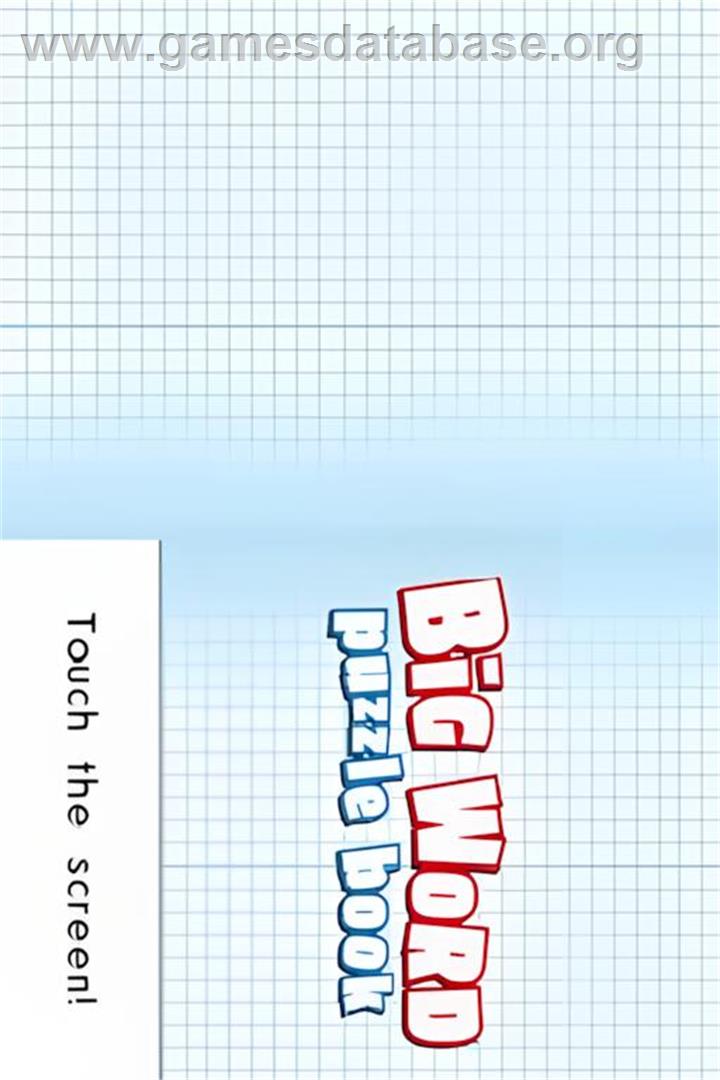 Big Word Puzzle Book - Nintendo DS - Artwork - Title Screen