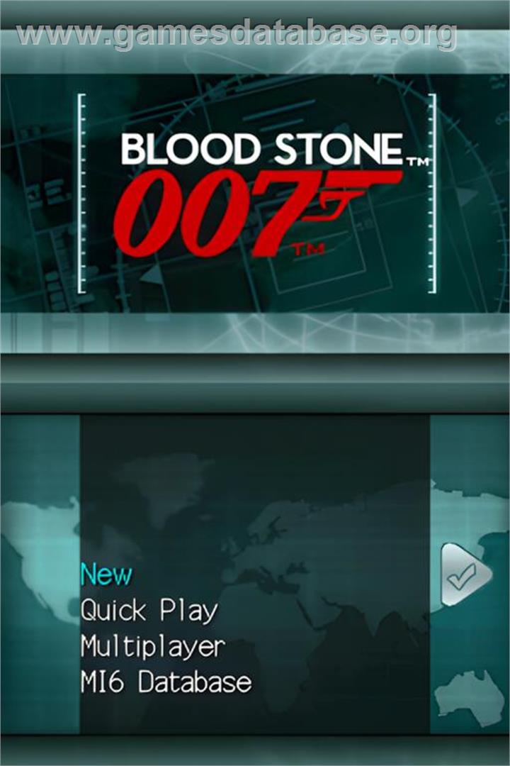 Blood Stone 007 - Nintendo DS - Artwork - Title Screen