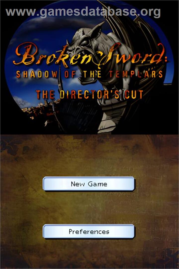 Broken Sword - Shadow Of The Templars - The Director's Cut - Nintendo DS - Artwork - Title Screen