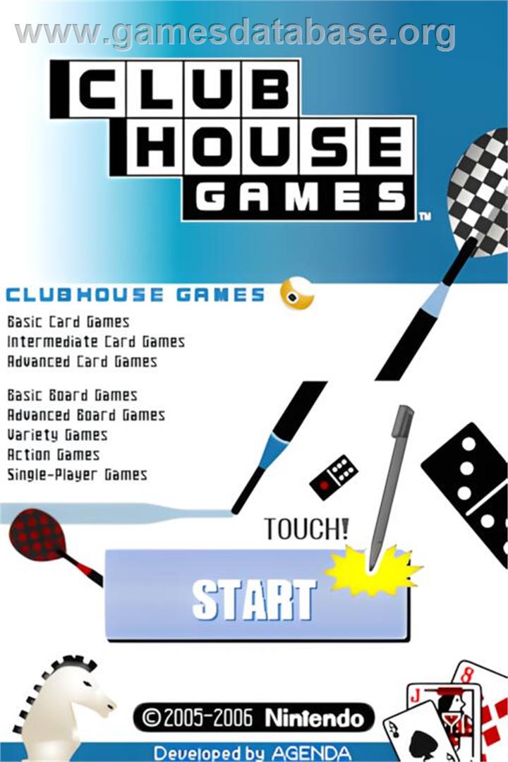 Clubhouse Games - Nintendo DS - Artwork - Title Screen