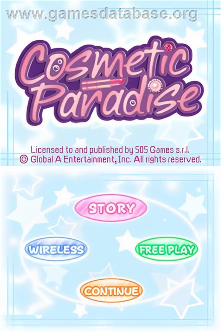 Cosmetic Paradise - Nintendo DS - Artwork - Title Screen