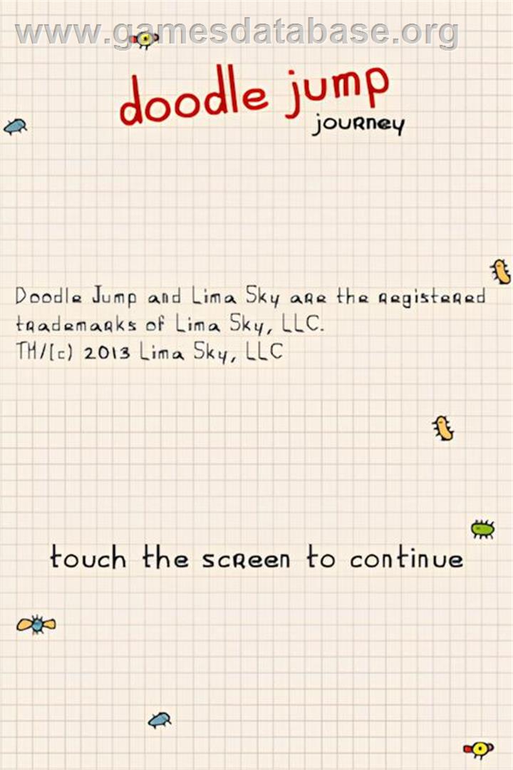 Doodle Jump Journey - Nintendo DS - Artwork - Title Screen