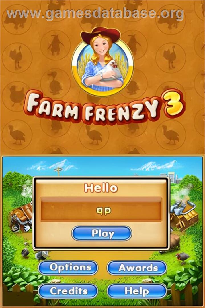 Farm Frenzy 3 - Nintendo DS - Artwork - Title Screen