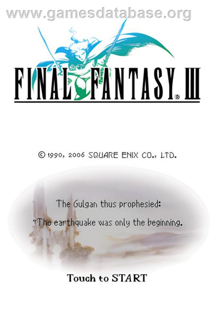 Final Fantasy 3 - Nintendo DS - Artwork - Title Screen