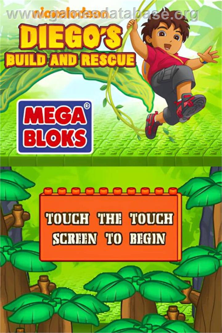 Go Diego ! Mission Construction - Nintendo DS - Artwork - Title Screen