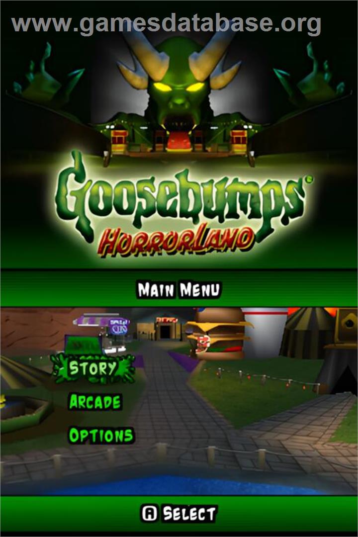 Goosebumps Horrorland - Nintendo DS - Artwork - Title Screen