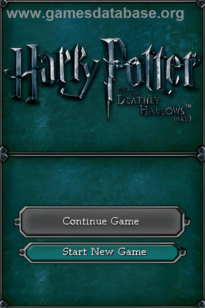 Harry Potter Et Les Reliques De La Mort - Première Partie - Nintendo DS - Artwork - Title Screen